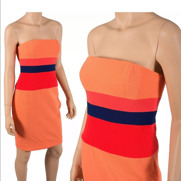 BCBG Nectarine color block dress - Picture 1 of 5